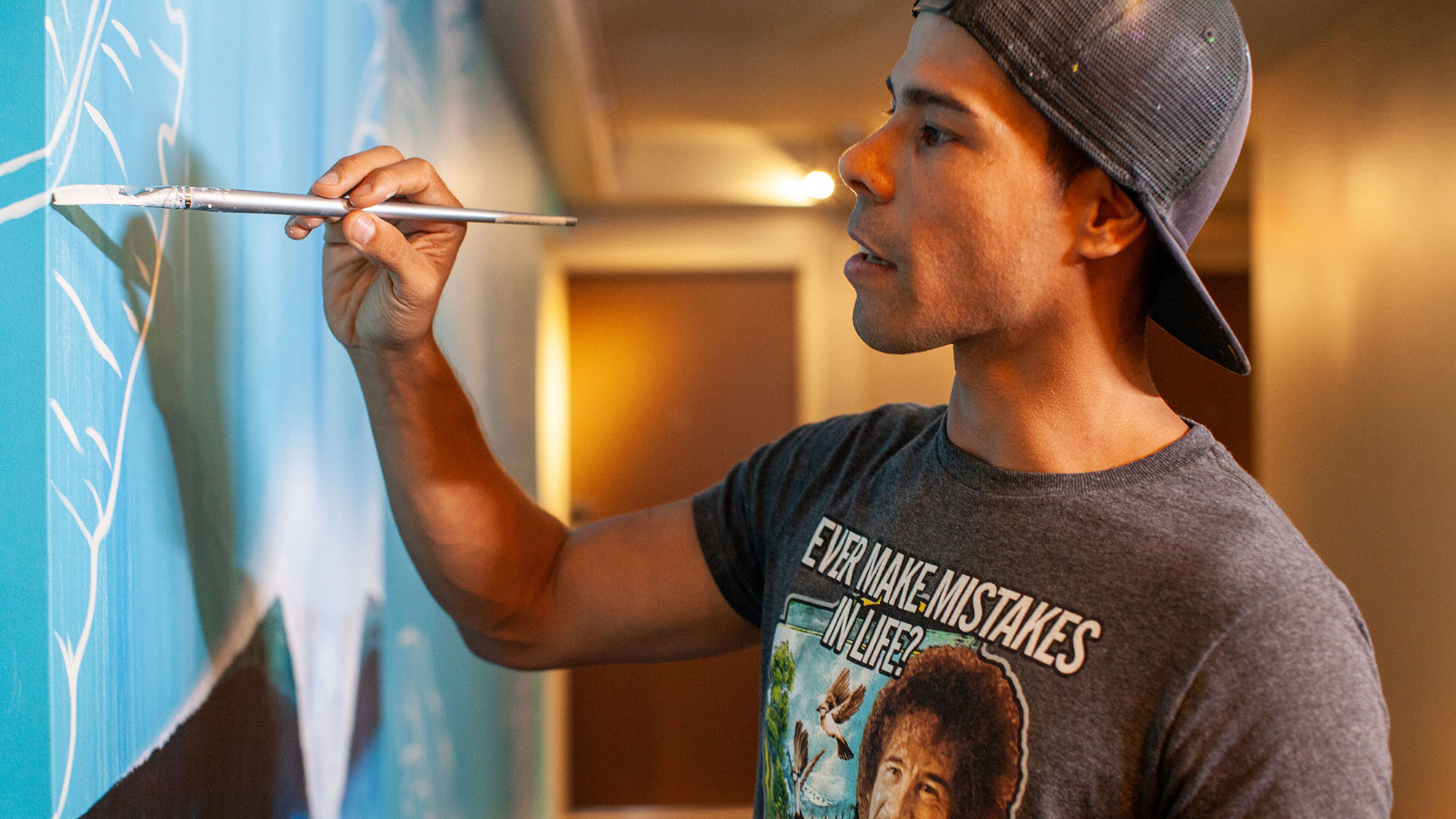 Luke DeKneef is one of three artists participating in a new art project at Vive Hotel Waikiki.