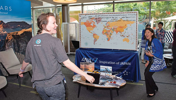 A map game at 58 Stars’ pop-up store on the campus. A map game at 58 Stars’ pop-up store on the campus.