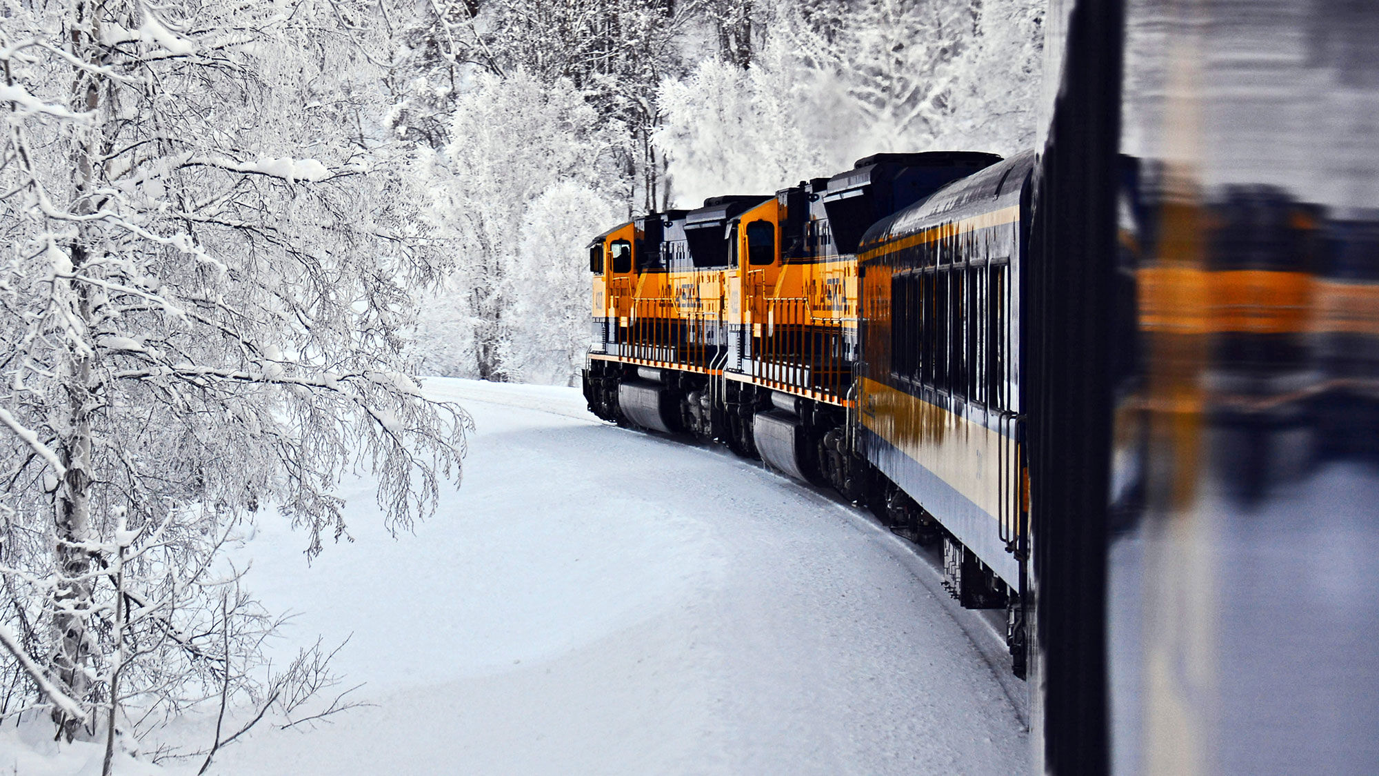 Seasonal Aurora Winter Train routes travel northbound from Anchorage to Fairbanks on Saturdays and southbound from Fairbanks to Anchorage on Sundays.
