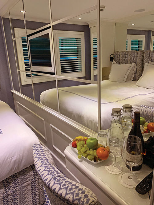 The cabins on the A are small, but they offer ample storage and luxury touches. The cabins on the A are small, but they offer ample storage and luxury touches.