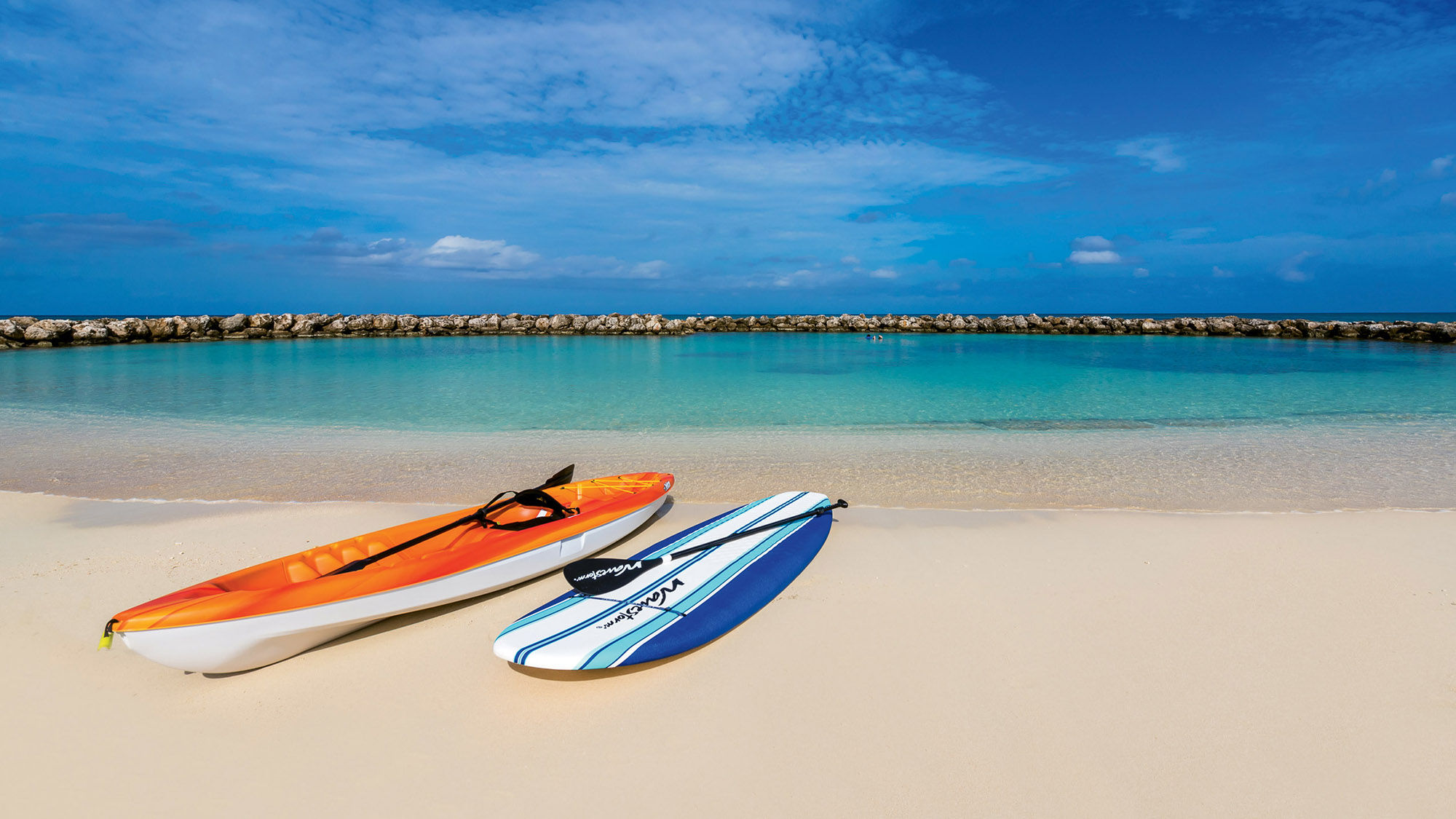 The protected cove on Seven Mile Beach at the Margaritaville Beach Resort on Grand Cayman.