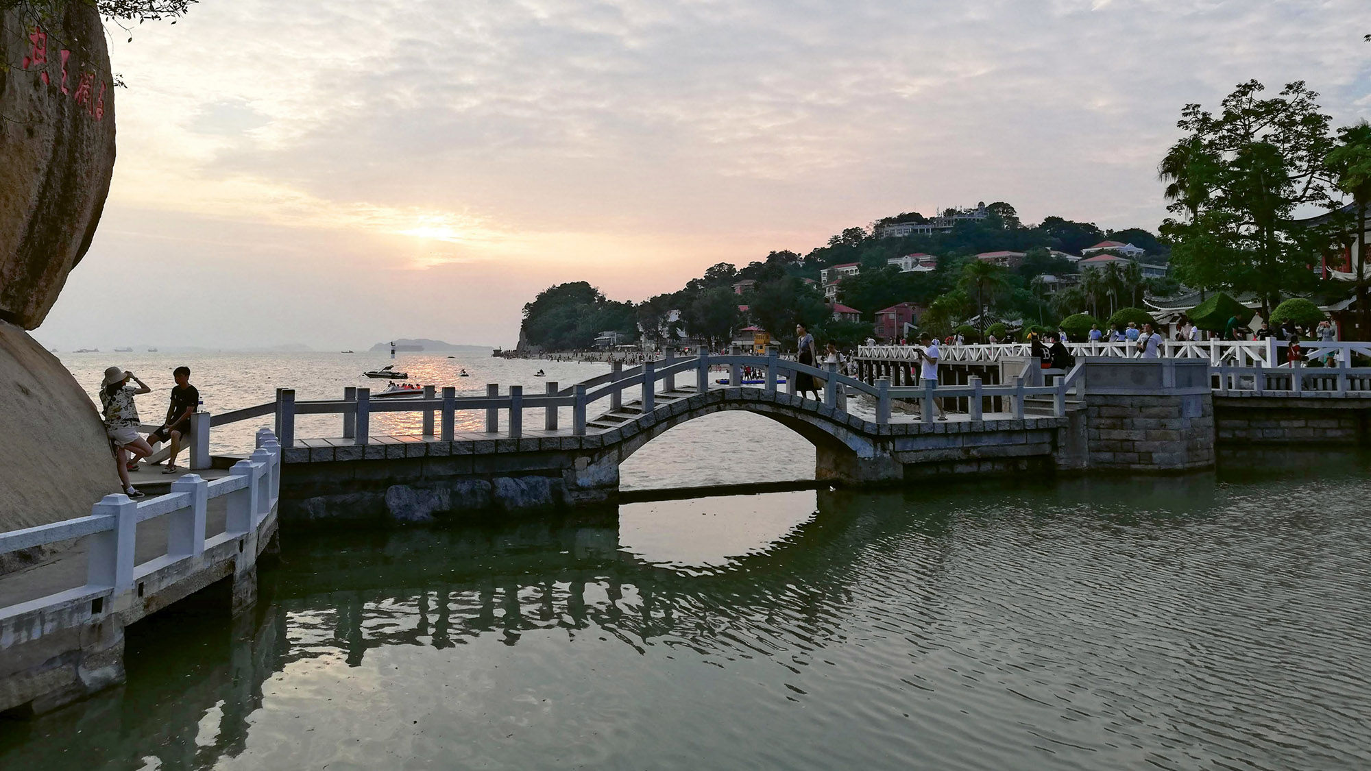 The sun sets on Shuzhuang Garden on the traffic-free Gulangyu Island.