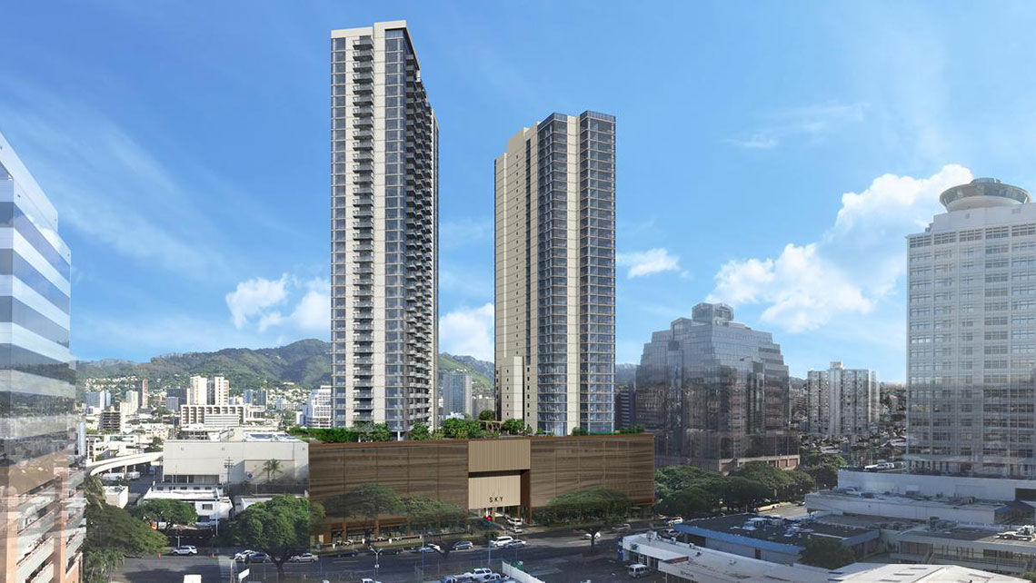 The Sky Ala Moana's second tower will hold a hotel-condominium with roughly 300 studio, one- and two-bedroom units.