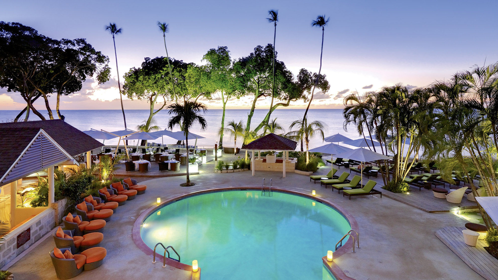 One of the three pools at the Tamarind resort on Barbados’ Platinum Coast.