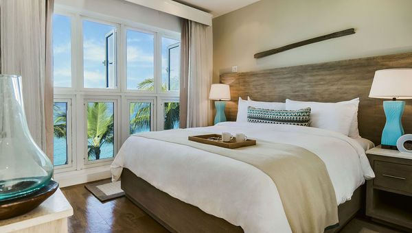A guestroom at the Waves Hotel & Spa, which came under the Elegant Hotels Group umbrella in 2016 and was then completely overhauled.