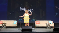 Jenn Lee, vice president of sales and marketing for Travel Planners International, kicks off CruiseWorld 2019 at the Greater Fort Lauderdale/Broward County Convention Center in Fort Lauderdale.