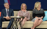 From left, Alex Pinelo, AmaWaterways' vice president of sales; Paula Hayes, Avalon Waterways' vice president; and Ann Chamberlin, Scenic Luxury Cruises & Tours' vice president of sales, participated in Pitch Perfect: Sell the CruiseWorld Audience Live on Friday morning.