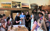 Sarah Fioroni, whose family owns Fattoria Poggio Alloro, a wine and olive oil producing farm in Tuscany, gave the group a lesson in making pasta from scratch.