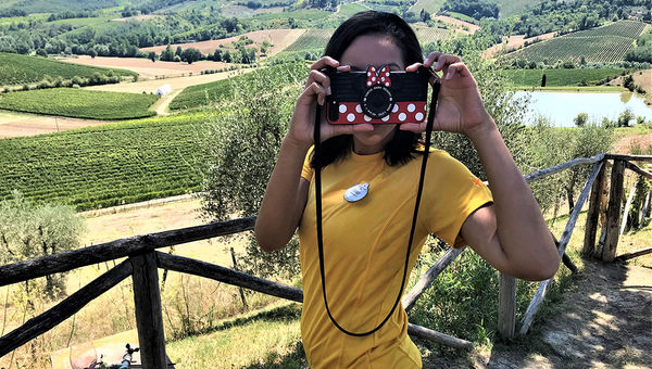 Celenza preparing to use the "Minnie camera" in Florence. Celenza preparing to use the "Minnie camera" in Florence.