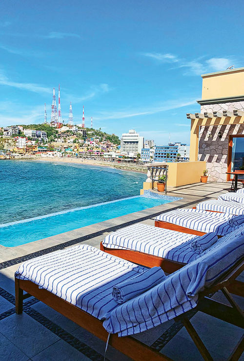 The view from the rooftop pool area at Casa Lucila, an eight-room, boutique property on the edge of the Centro Historico. The view from the rooftop pool area at Casa Lucila, an eight-room, boutique property on the edge of the Centro Historico.