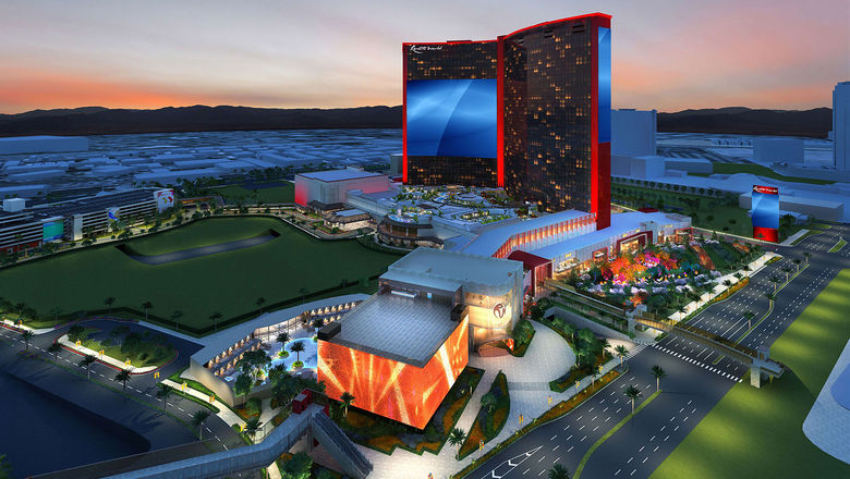 A rendering of the $4.3 billion Resorts World Las Vegas, now under construction.