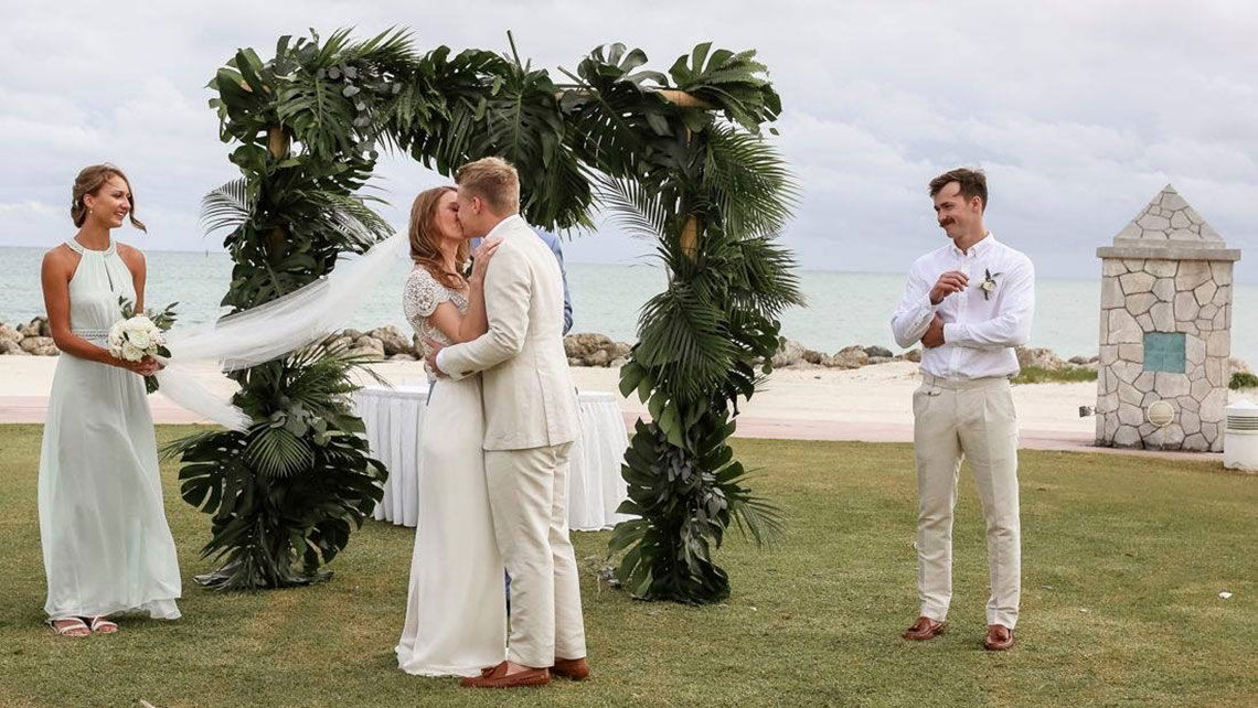 The first destination wedding on Grand Bahama Island since Hurricane Dorian's visit in early September.