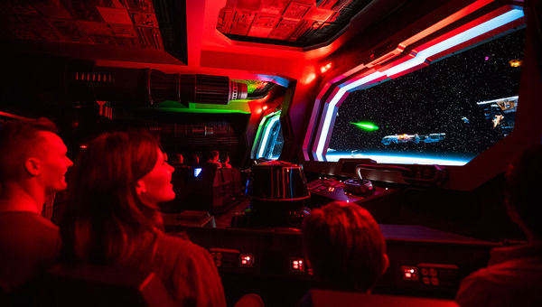 Riders dodge huge turbolaser cannons as they attempt to escape a First Order Star Destroyer. Riders dodge huge turbolaser cannons as they attempt to escape a First Order Star Destroyer.