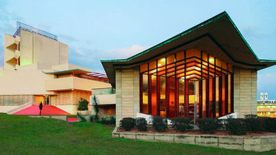 The Annie Pfeiffer Chapel at Florida Southern College, one of 18 structures designed by Frank Lloyd Wright on the campus.