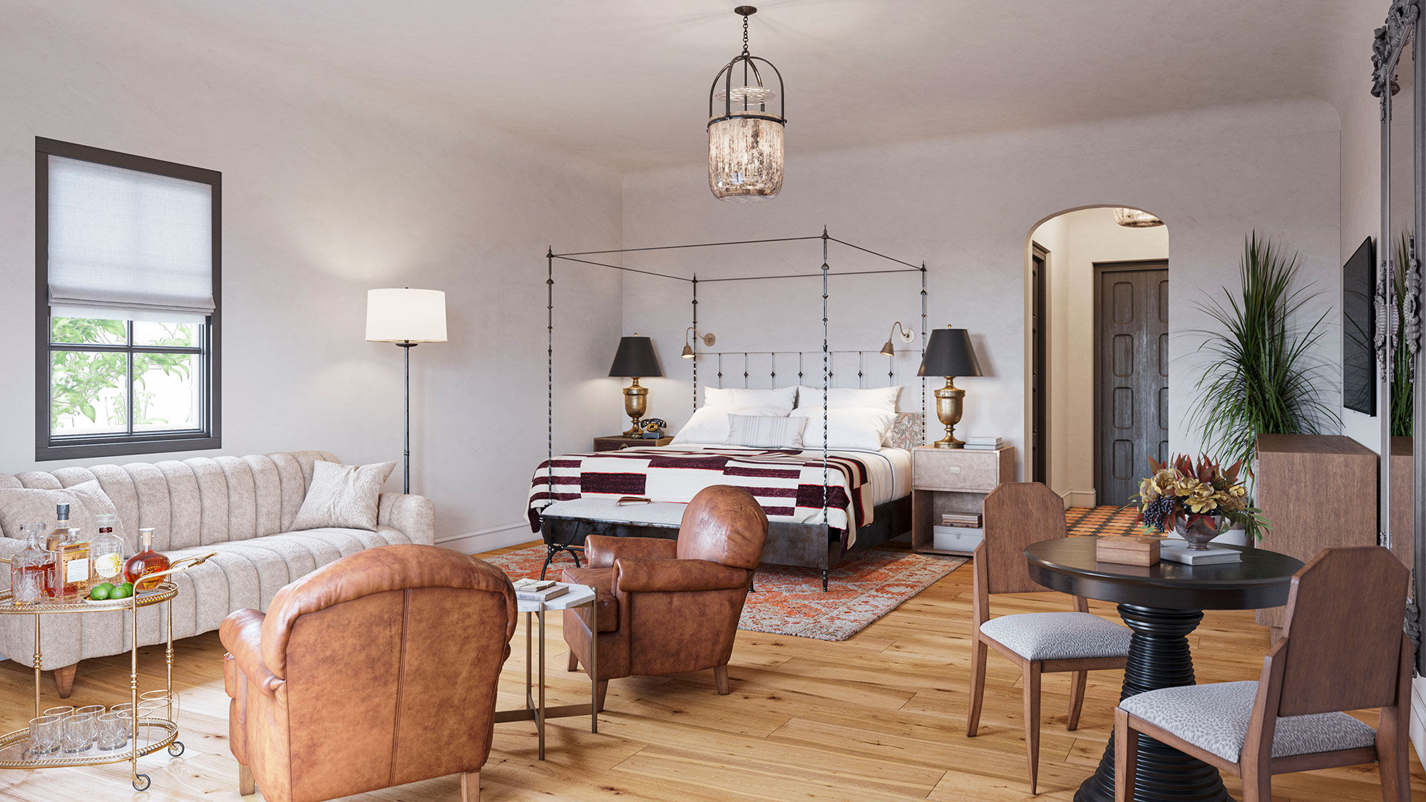 A junior suite at the Commodore Perry Estate.