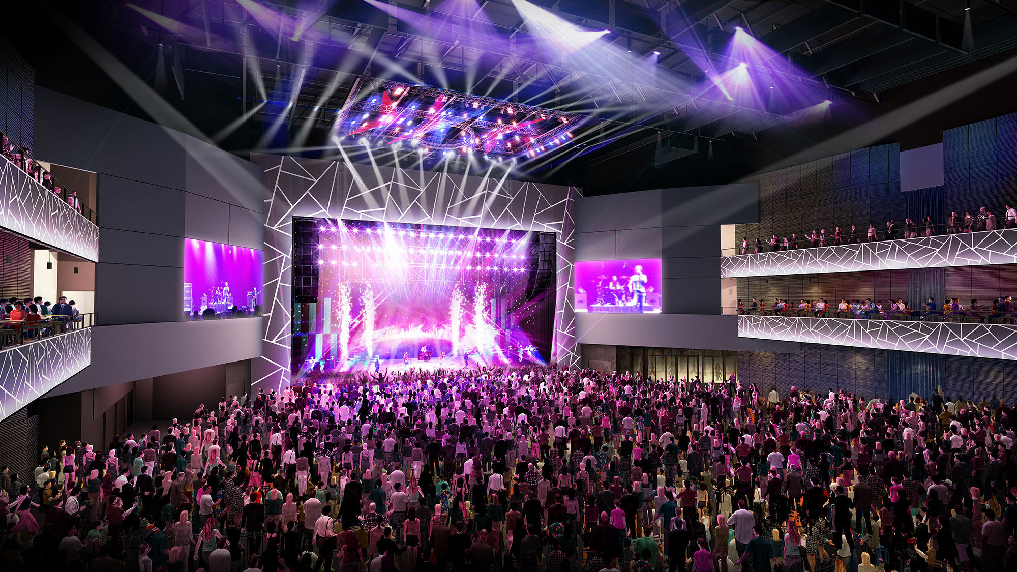 Rendering of the 50,000-square-foot plaza at El Distrito in San Juan.