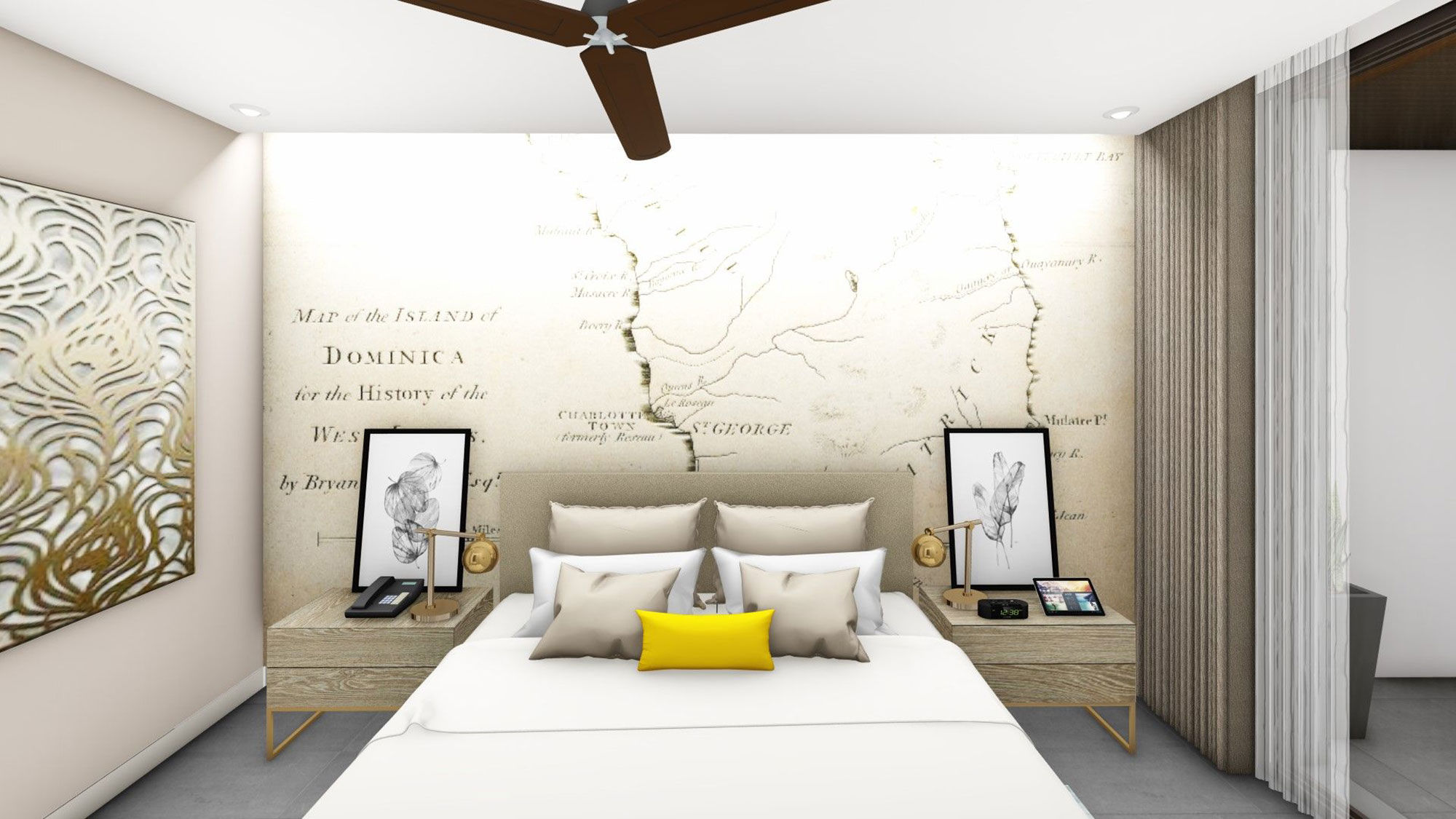 Rendering of new queen room at Dominica's Fort Young Hotel & Dive Resort.