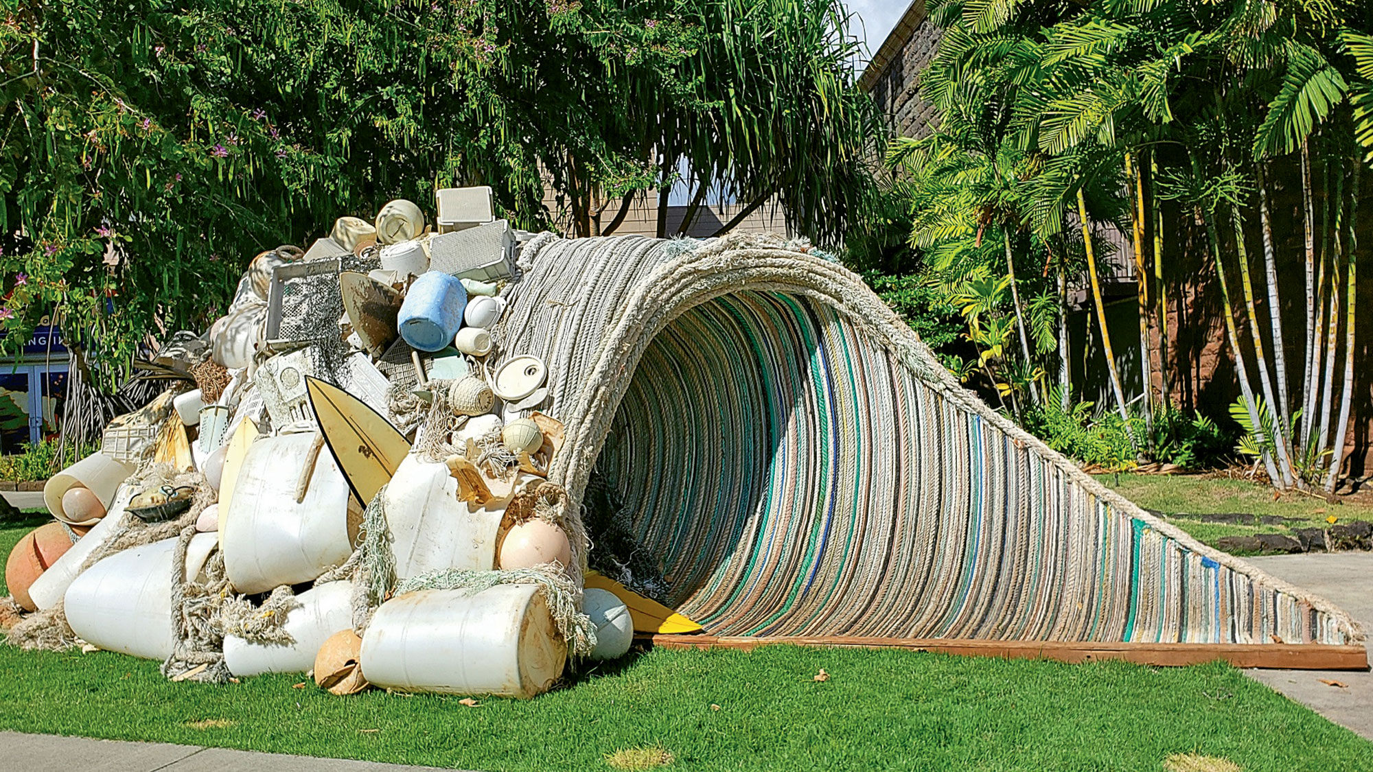 The Bishop Museum in Honolulu recently announced it will become a plastics-free campus and also added the "Plastic Free Pipeline" sculpture by artist-scientist Ethan Estess.