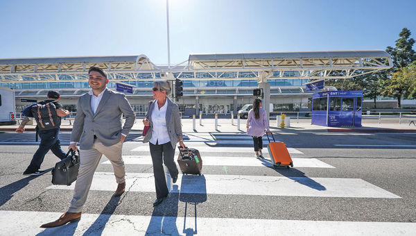 Passengers at Ontario Airport in San Bernardino County, which has space to expand, unlike other area airports. Passengers at Ontario Airport in San Bernardino County, which has space to expand, unlike other area airports.