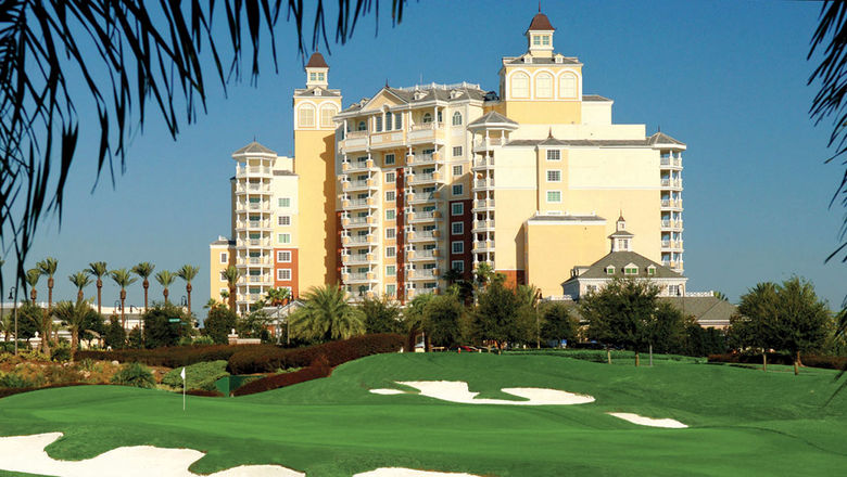 View of Reunion Resort with its Nicklaus course in the foreground.