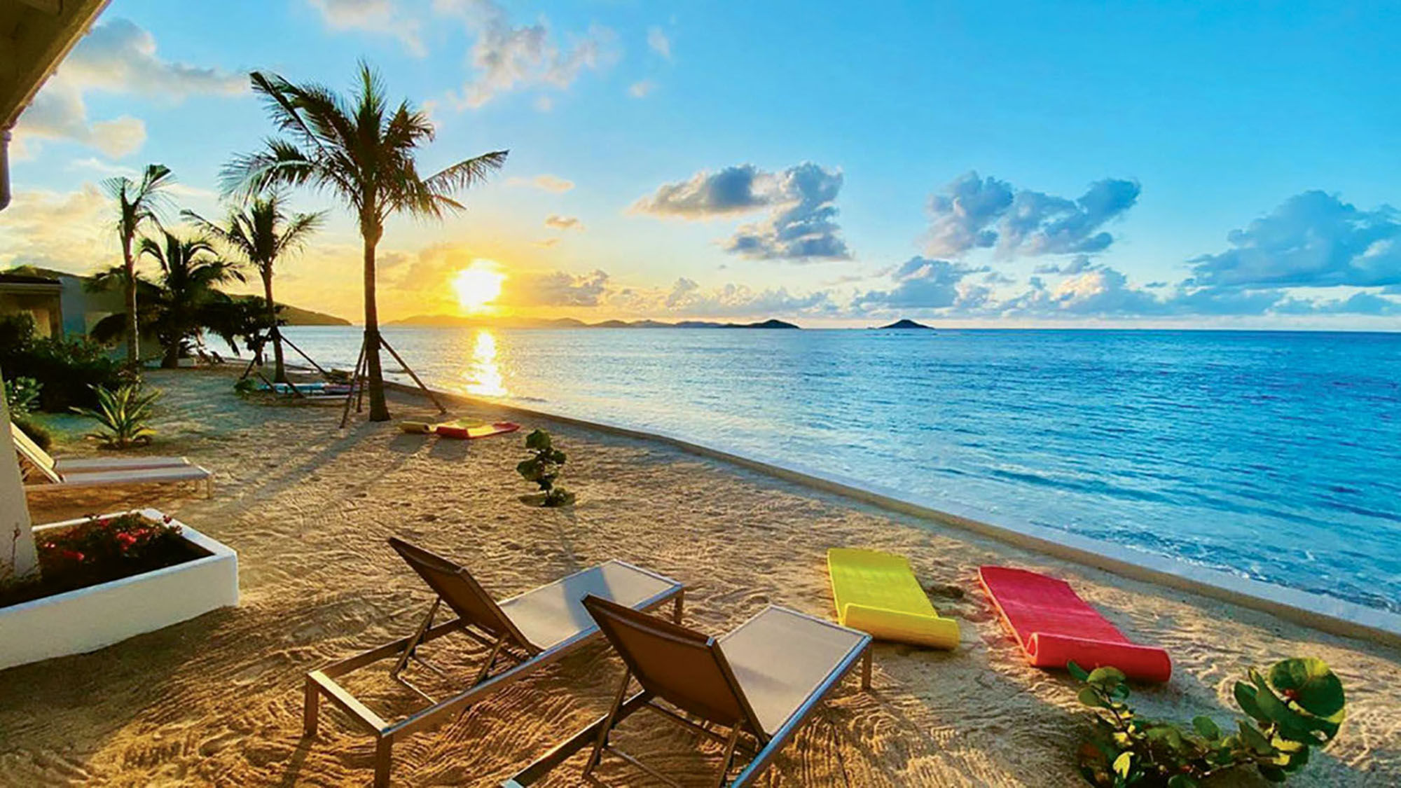 The beach at Mango Bay Resort on Virgin Gorda in the British Virgin Islands.
