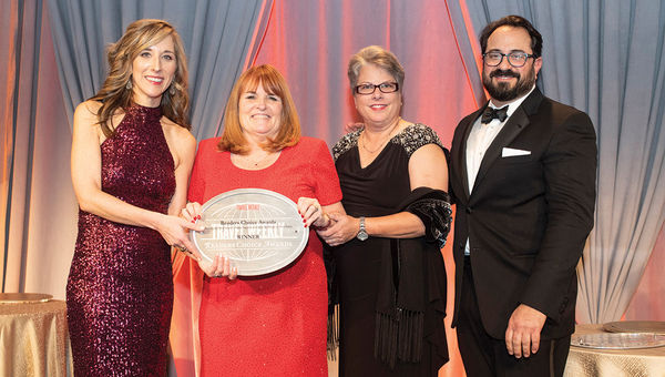 Northstar Travel Group’s Alicia Evanko, left, with Kate Carideo, Elena Rodriguez and Anthony Viciana of Princess Cruises, which again won for Alaska.