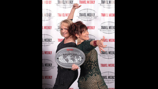 Paula Hayes and Jennifer Halboth of Globus, which enjoyed repeat wins for Escorted Sales & Service, Europe and Escorted Overall.