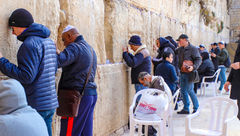 Worshippers at the Western Wall in Jerusalem’s Old City.