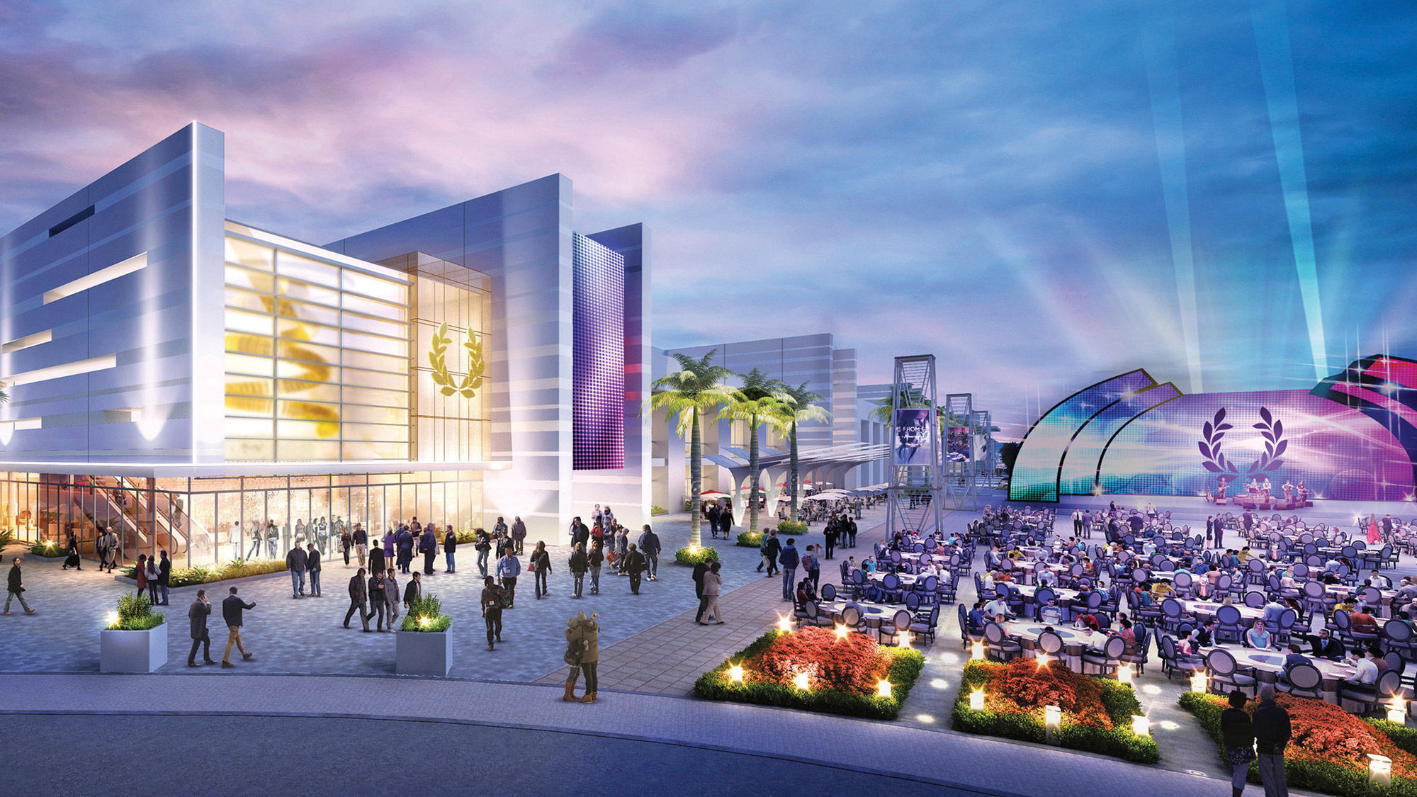 A rendering of the Caesars Forum, a $375 million conference center to open mid-Las Vegas Strip in March.