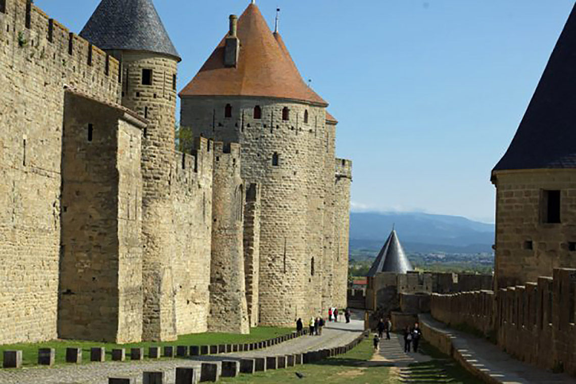 The Canal du Midi Classic Cruise aboard the Athos barge features a stop in the medieval city of Carcassonne, France.