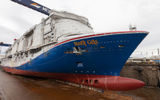 Carnival Cruise Line's largest ship ever, the 5,282-passenger Mardi Gras, was floated out in a ceremony at the Meyer Turku shipyard in Finland.