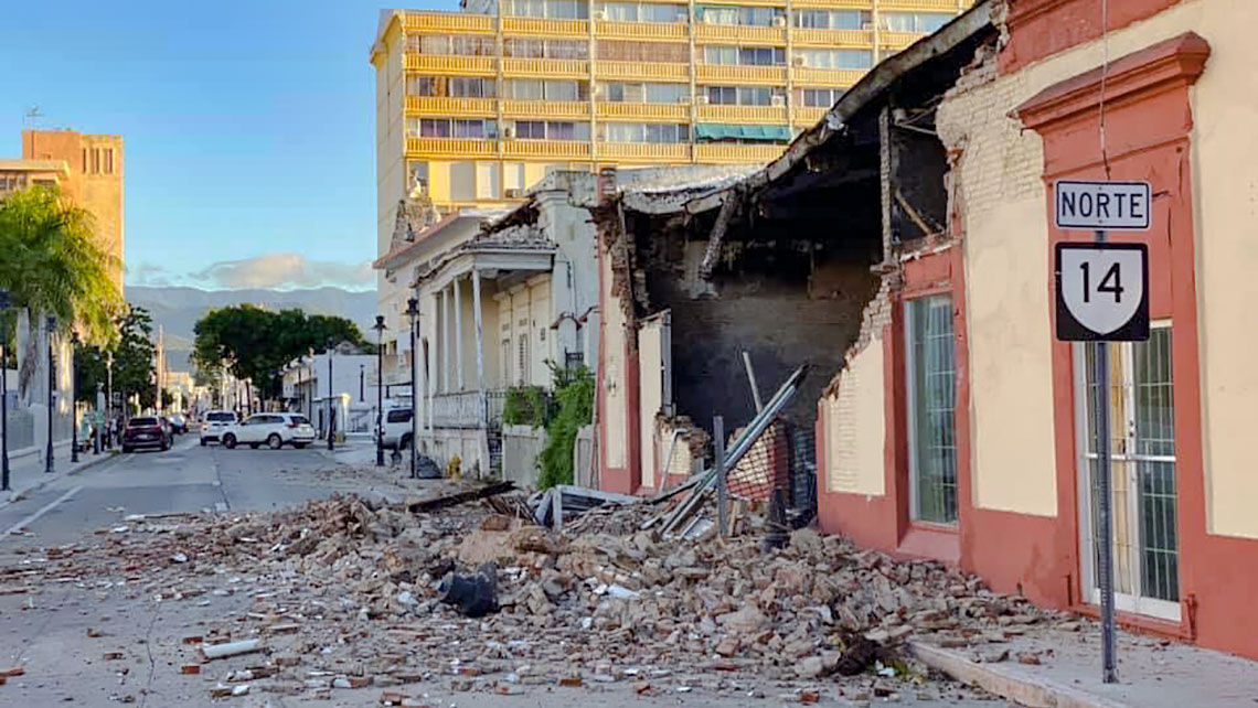 Damage from earthquakes in southwestern Puerto Rico in January 2020 reduced many buildings to rubble.