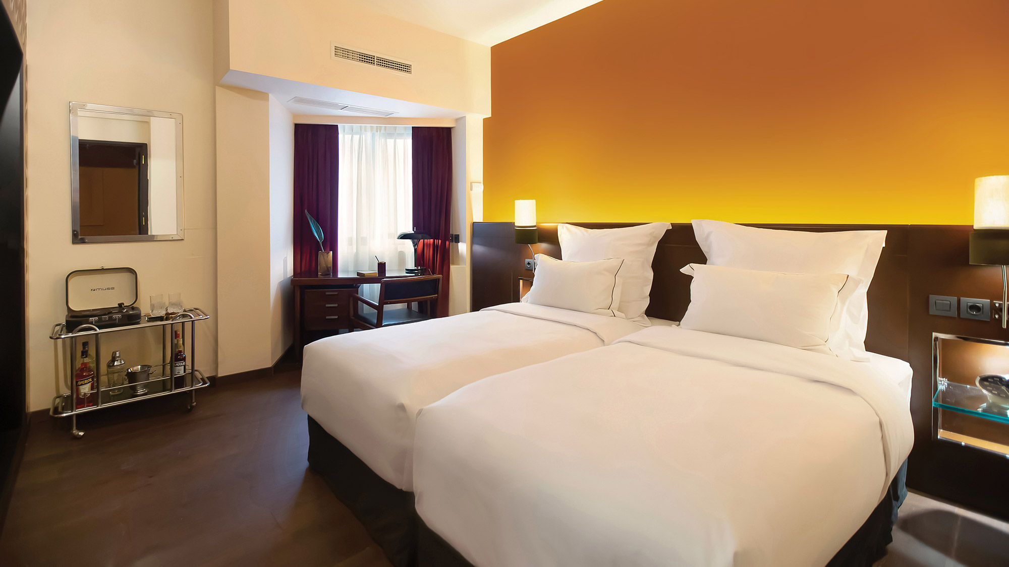 A guestroom at the Brown Acropol, Athens.