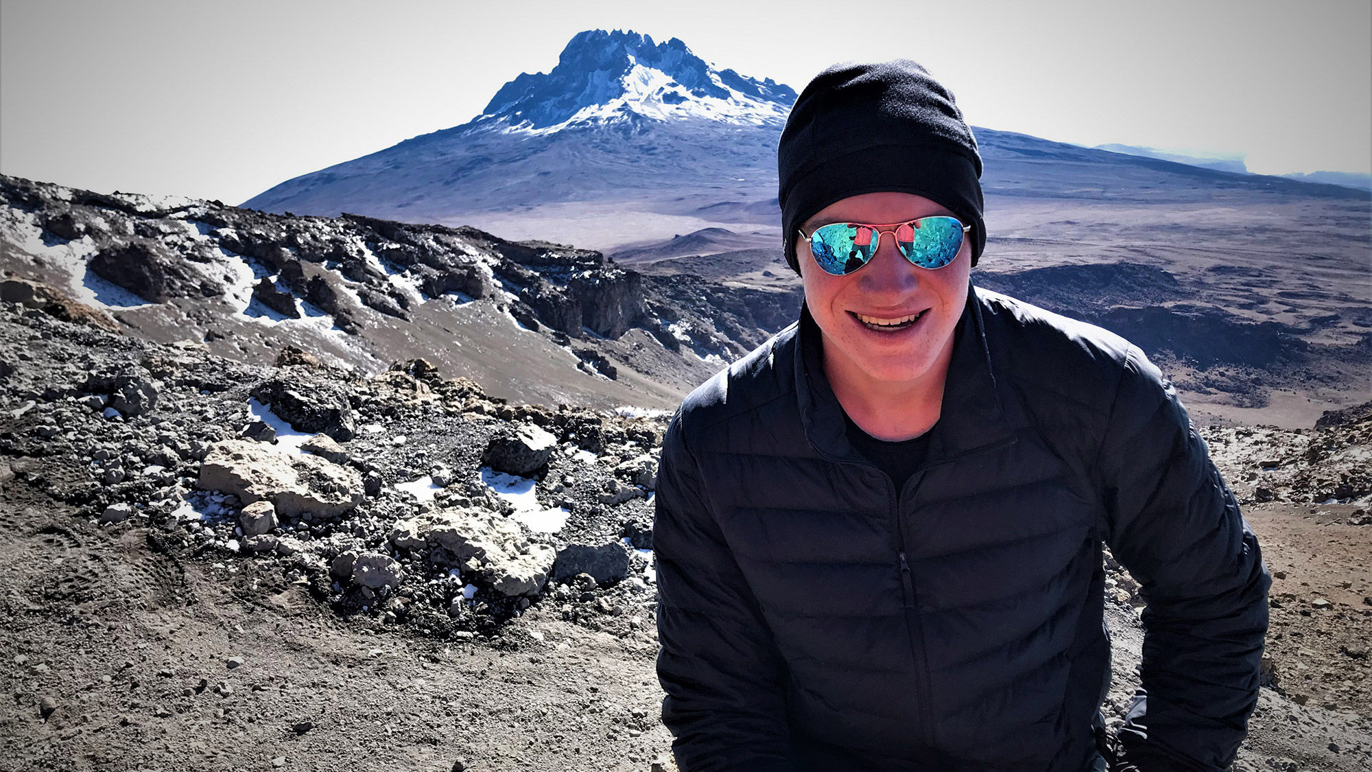 Dash, posing in front of Mawenzi peak at 18,000 feet. It was the moment I knew Dash had truly recovered.