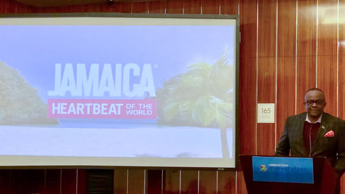 Donovan White, Jamaica's director of tourism, announces the destination's new branding campaign. Donovan White, Jamaica's director of tourism, announces the destination's new branding campaign.