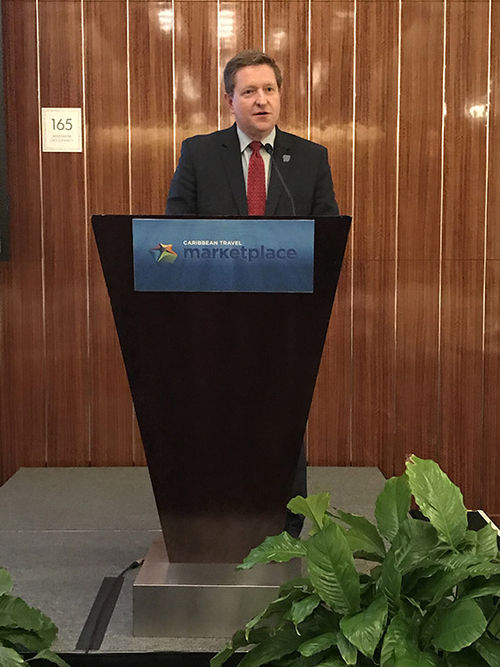 Brad Dean, CEO of Discover Puerto Rico, at the CHTA Marketplace in Nassau.