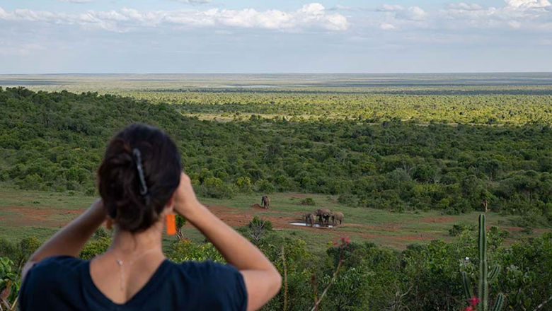 Mugie House is situated on a hill overlooking Kenya's Laikipia landscape.