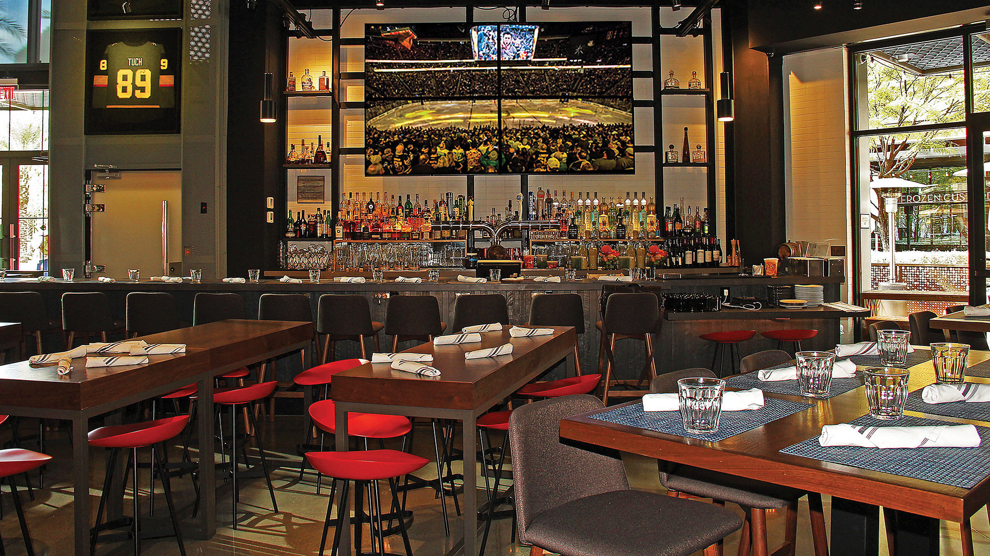 Wolfgang Puck Players Locker is located across the street from the Vegas Golden Knights' practice rink.