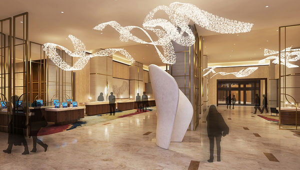 Rendering of the Hilton Las Vegas lobby. Rendering of the Hilton Las Vegas lobby.