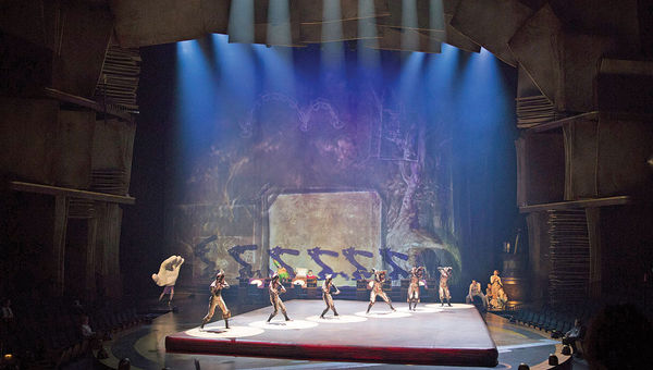 A troupe of gymnasts perform during the opening scene of "Drawn to Life."