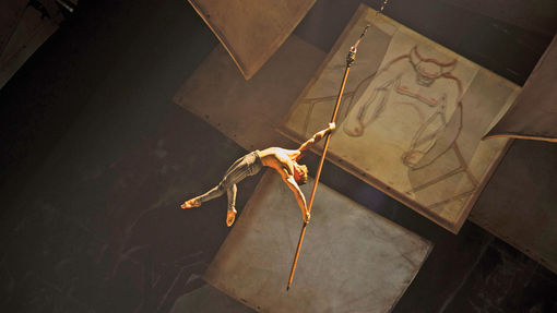 The aerial pole dance scene in "Drawn to Life" that pays homage to Walt Disney’s famed Nine Old Men animators.