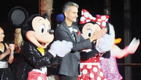 Walt Disney World Resort president Josh D’Amaro at the dedication ceremony of Mickey & Minnie’s Runaway Railway.
