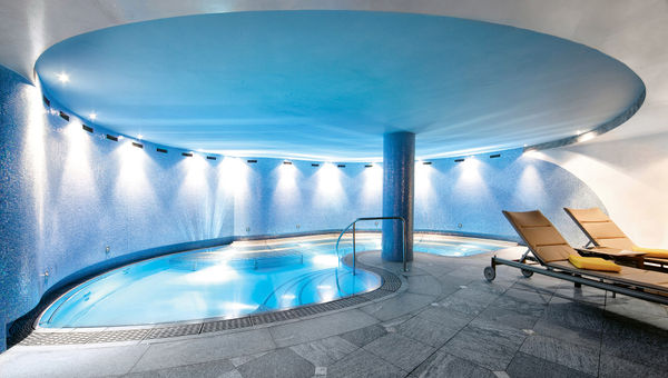 A hydrotherapy pool at the hotel’s 22,000-square-foot spa. A hydrotherapy pool at the hotel’s 22,000-square-foot spa.