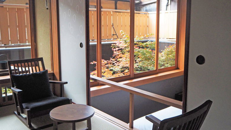 A guestroom at Sowaka, a 23-room, ryokan-style hotel that opened last year in Kyoto’s Gion district.