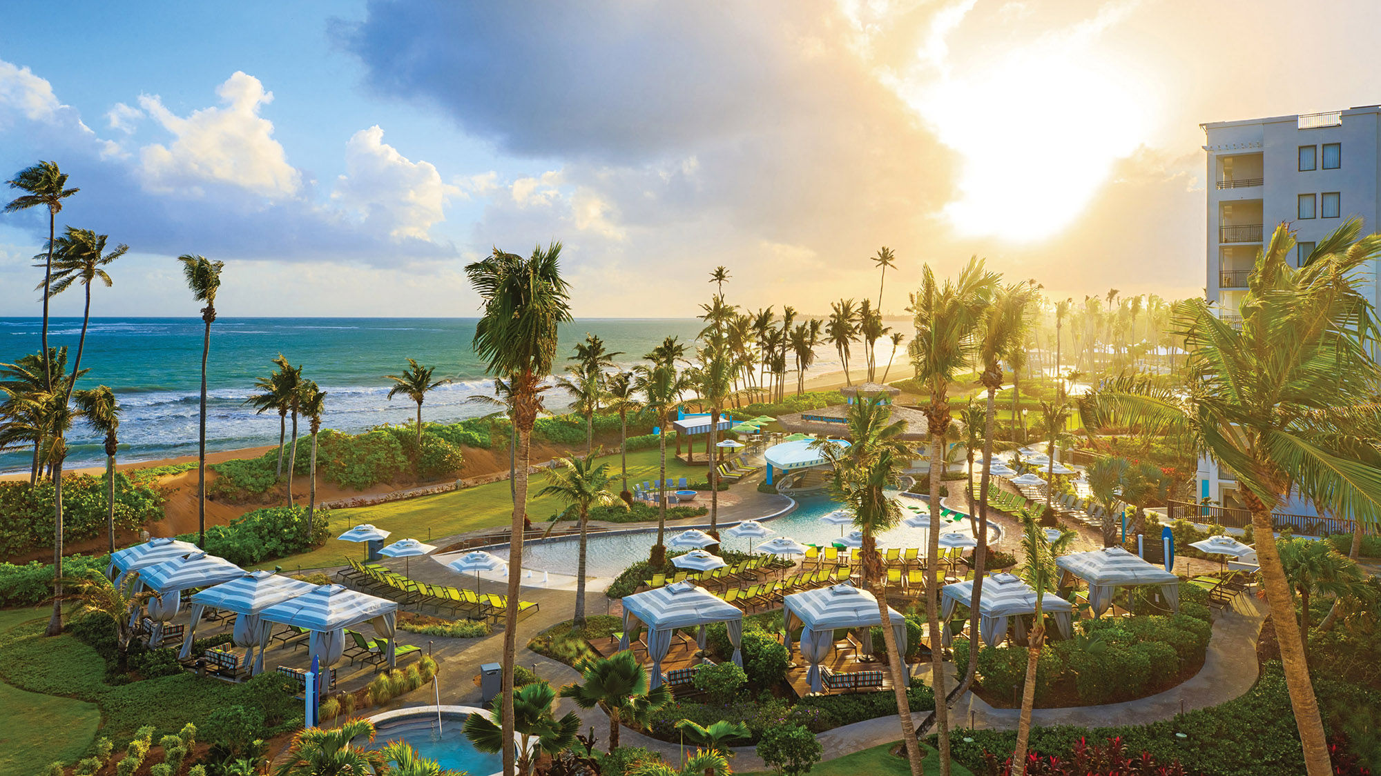 The pool area at the renovated Wyndham Grand Rio Mar Puerto Rico Golf & Beach Resort.