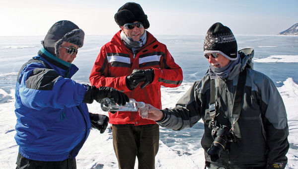 Sharing vodka shots on Lake Baikal, the world’s deepest lake. Sharing vodka shots on Lake Baikal, the world’s deepest lake.
