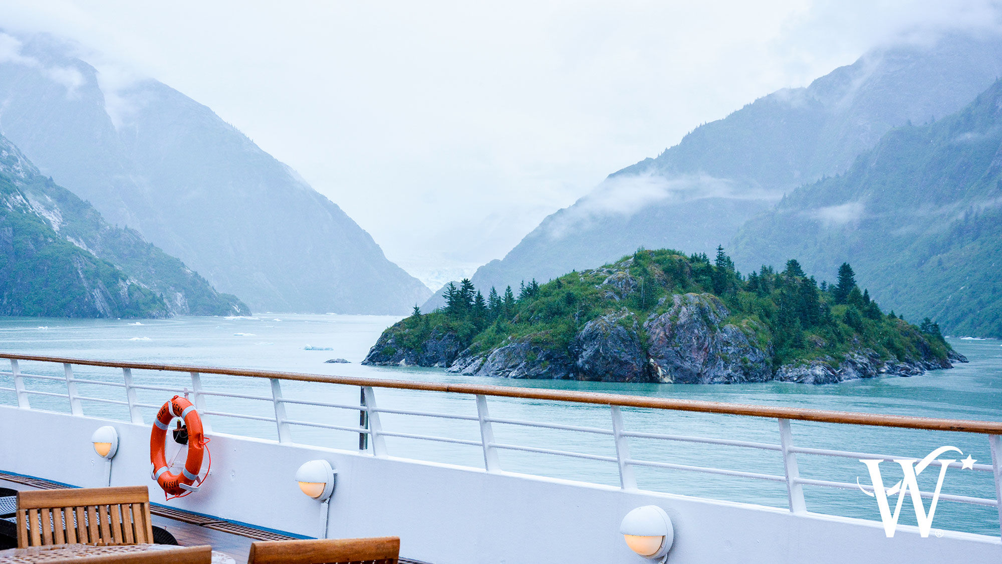 A view of a glacier from one of Windstar's ships.