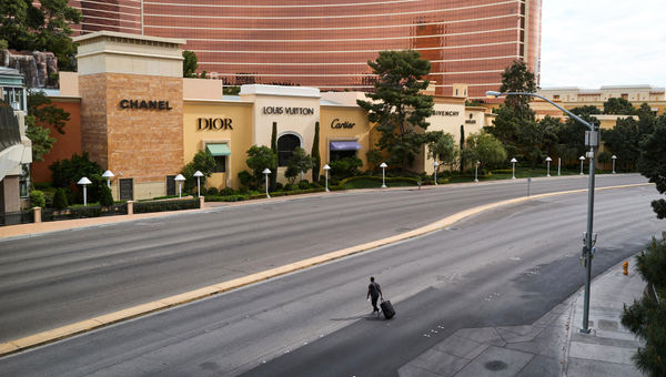 A desolate stretch of the Las Vegas Strip on March 19. A desolate stretch of the Las Vegas Strip on March 19.