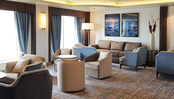 The lounge area on the Greg Mortimer. The lounge area on the Greg Mortimer.