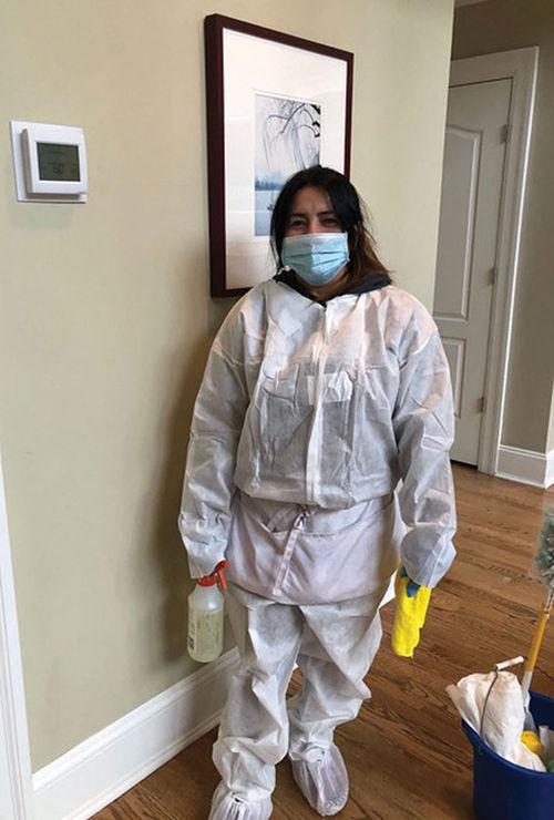In addition to using commercial-grade disinfectants, some StayMarquis cleaning crews are wearing protective gear.